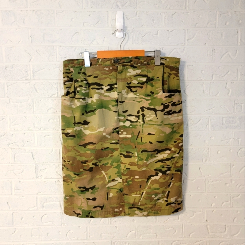 vintage cotton ripstop military camo pencil skirt equipments militaires french